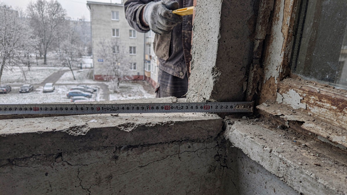 замер балкона перед монтажом