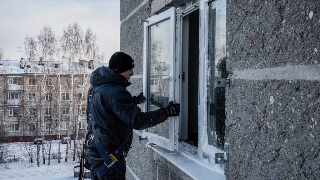 монтаж окон зимой